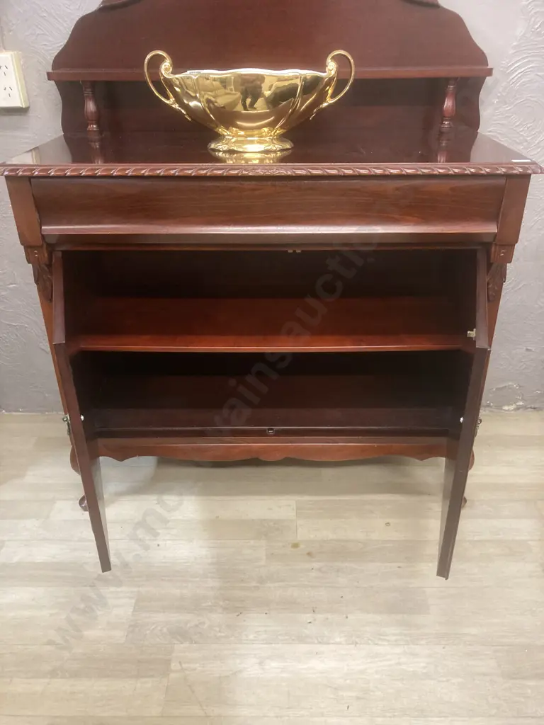 Mahogany Chiffonier, 2 Door With Flock Cutlery Drawer Insert. H134 W100 D46cm Image 1++