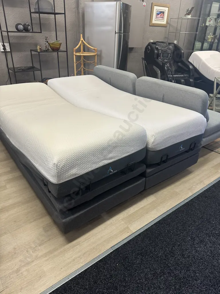 Adjusta Bed Dual Queen (75 x 203 x 2) Split Base, Wireless Remotes, Massage Therapy, Anti-Snore, Zero Gravity Image 1++