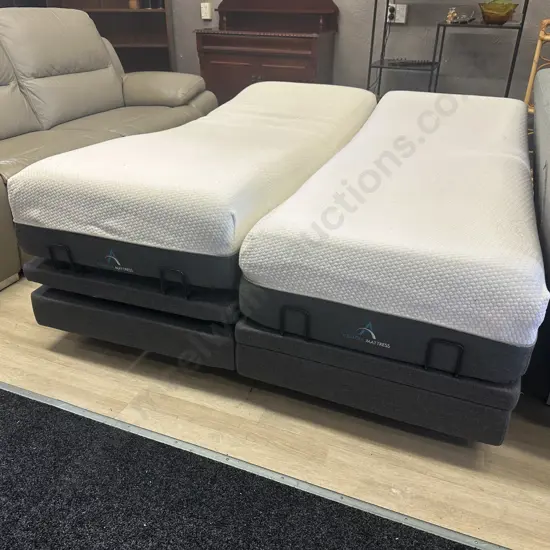 Adjusta Bed Dual Queen (75 x 203 x 2) Split Base, Wireless Remotes, Massage Therapy, Anti-Snore, Zero Gravity