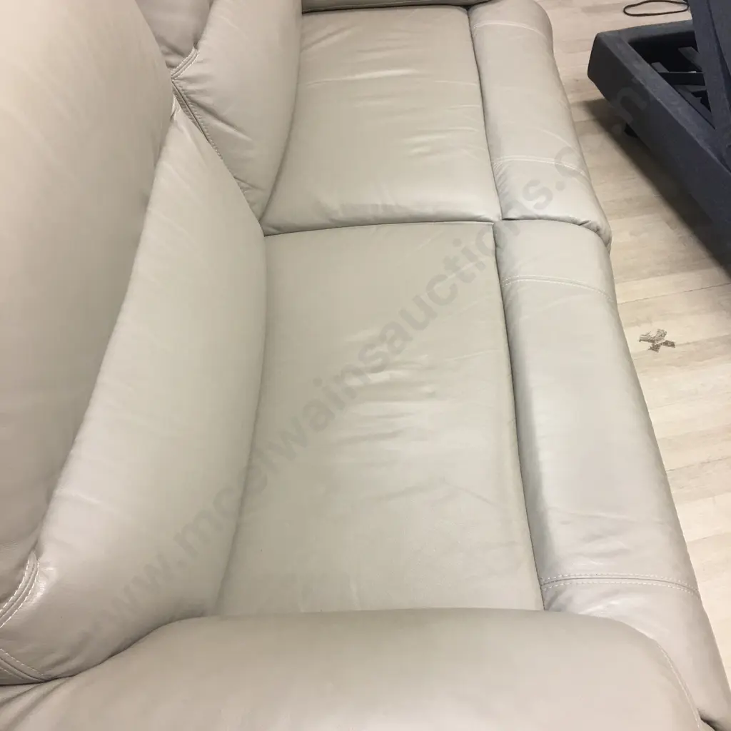 2.5 Seater Mocha Leather Synergy Electric Recliner Sofa. USB Ports Both Sides Image 1++