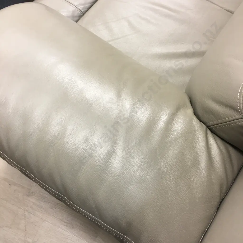 2.5 Seater Mocha Leather Synergy Electric Recliner Sofa. USB Ports Both Sides Image 1++