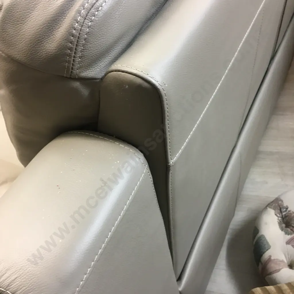 2.5 Seater Mocha Leather Synergy Electric Recliner Sofa. USB Ports Both Sides Image 1++