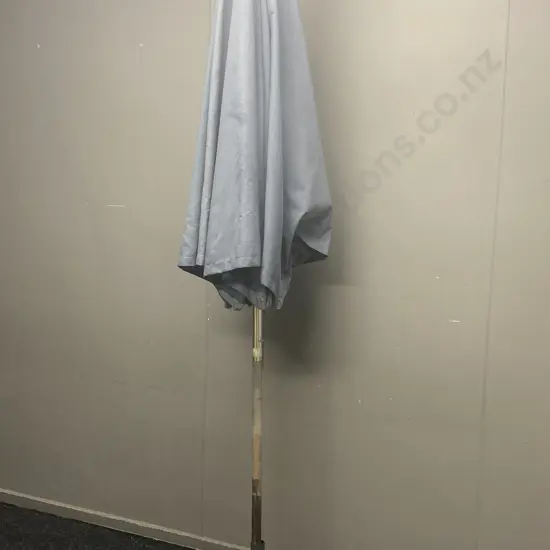 Large Wooden / Fabric Sun Umbrella With Steel Stand