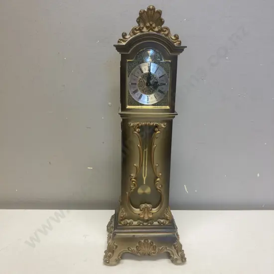 Vintage LSM 8-Day Key-Wind Miniature Grandfather Clock. 33cm