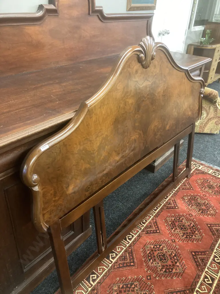 Burr Walnut Kingsize Headboard. 127 x 166cm Image 1++