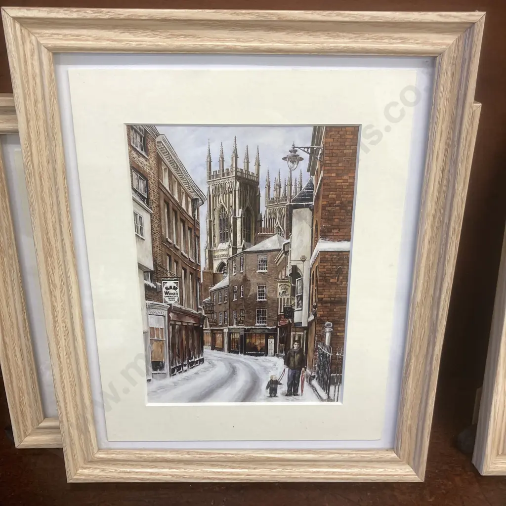 Four x Framed Glazed Prints by Mark Braithwaite Assorted York Scenes Image 1++