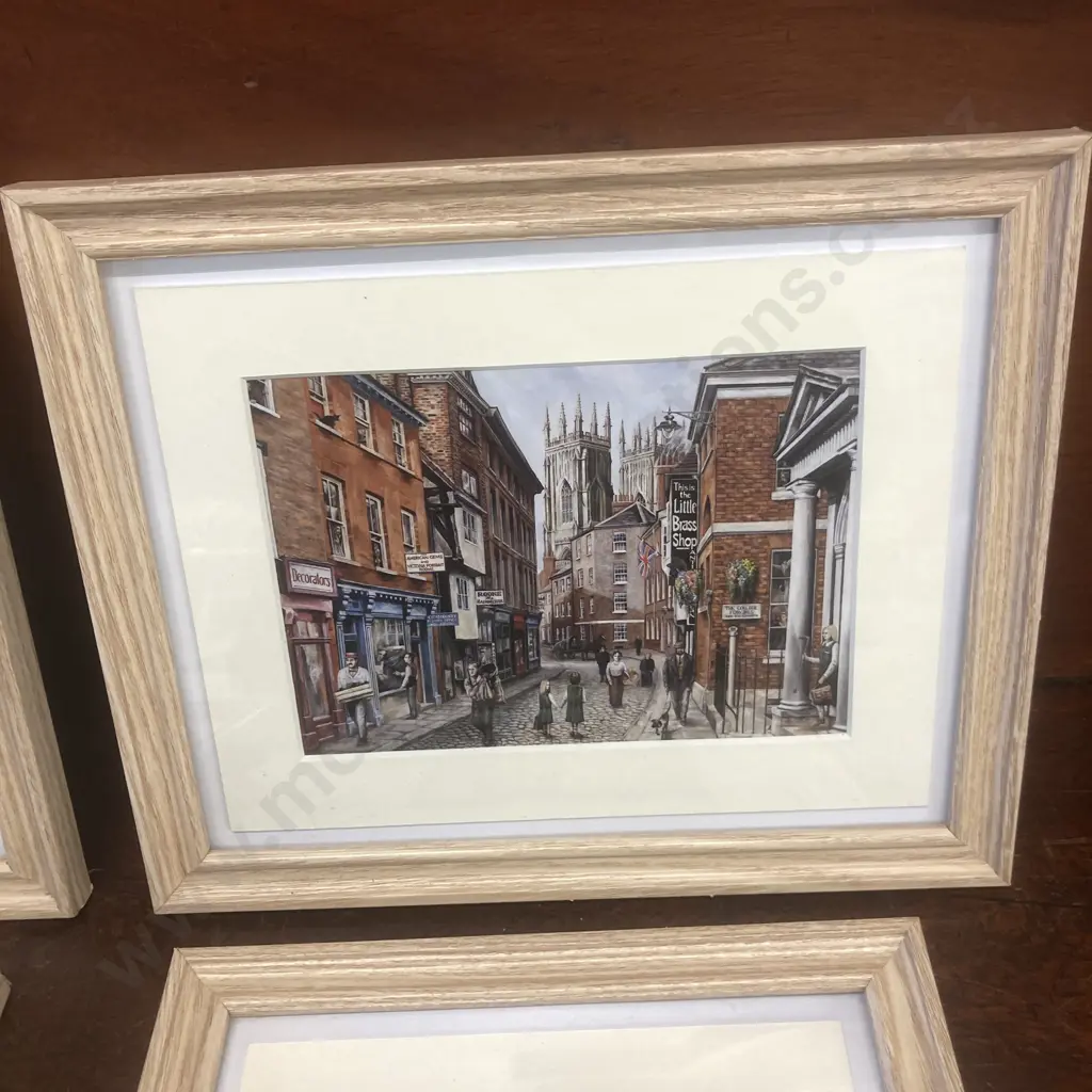 Four x Framed Glazed Prints by Mark Braithwaite Assorted York Scenes Image 1++