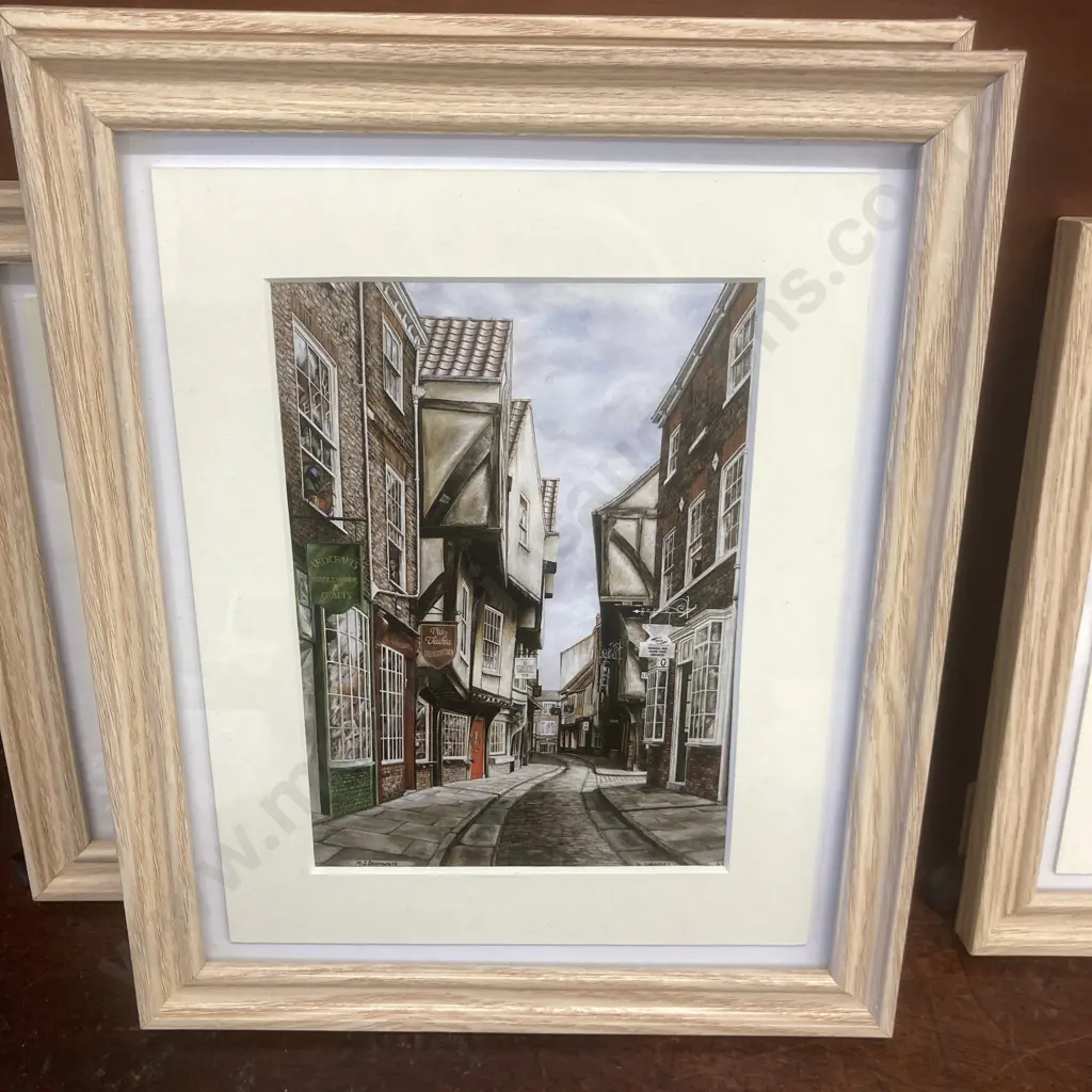 Four x Framed Glazed Prints by Mark Braithwaite Assorted York Scenes Image 1++