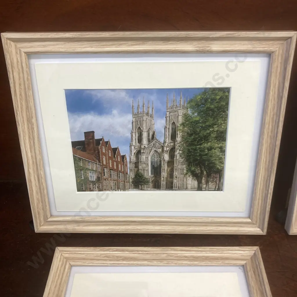 Four x Framed Glazed Prints by Mark Braithwaite Assorted York Scenes Image 1++