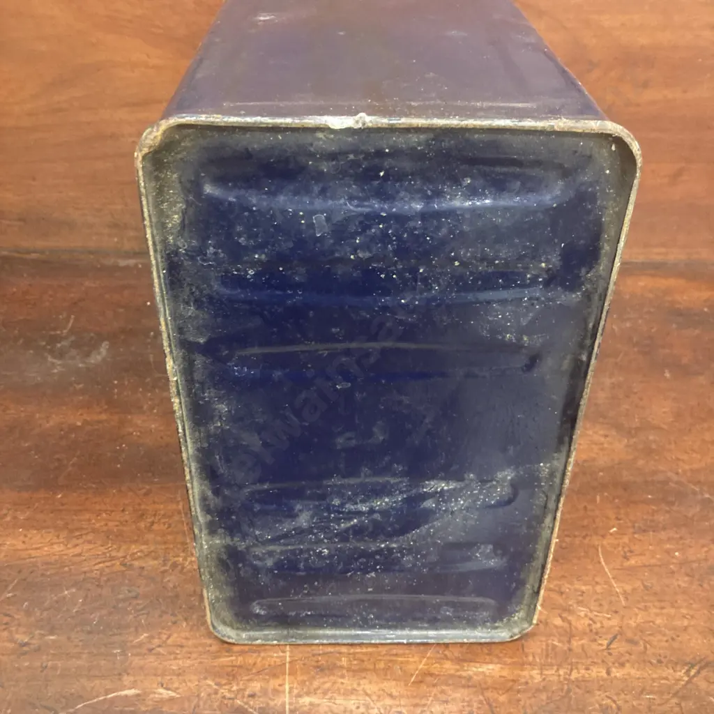 Big Tree Motor Spirit Tin, 2 Imperial Gallon. Large Pressed Tin With Brass Cap & Spout, Body is 28cm High. 1900s Image 1++