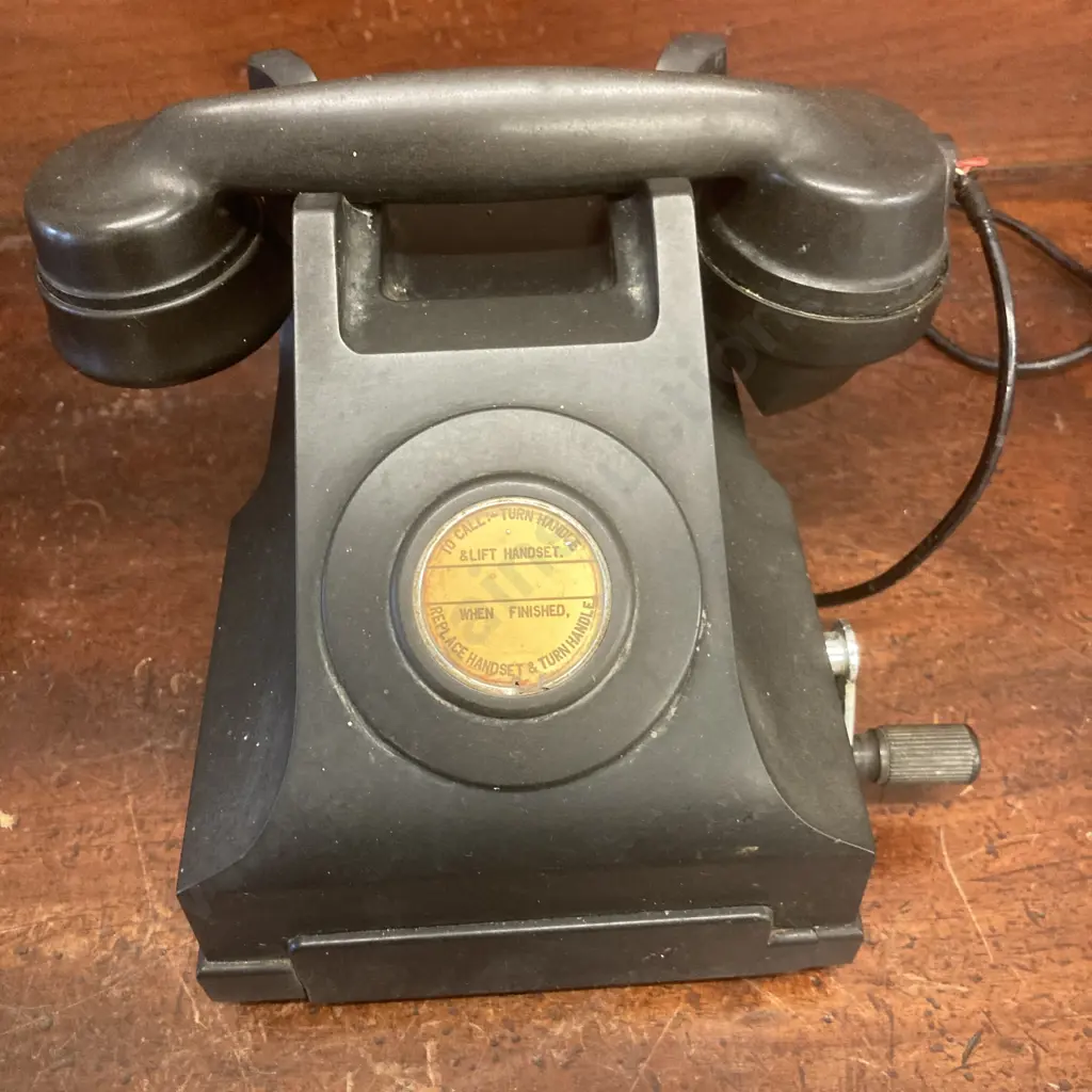 Black Bakelite Telephone (Party Line Phone), N2123A1, F195, Circa 1970s Image 1++
