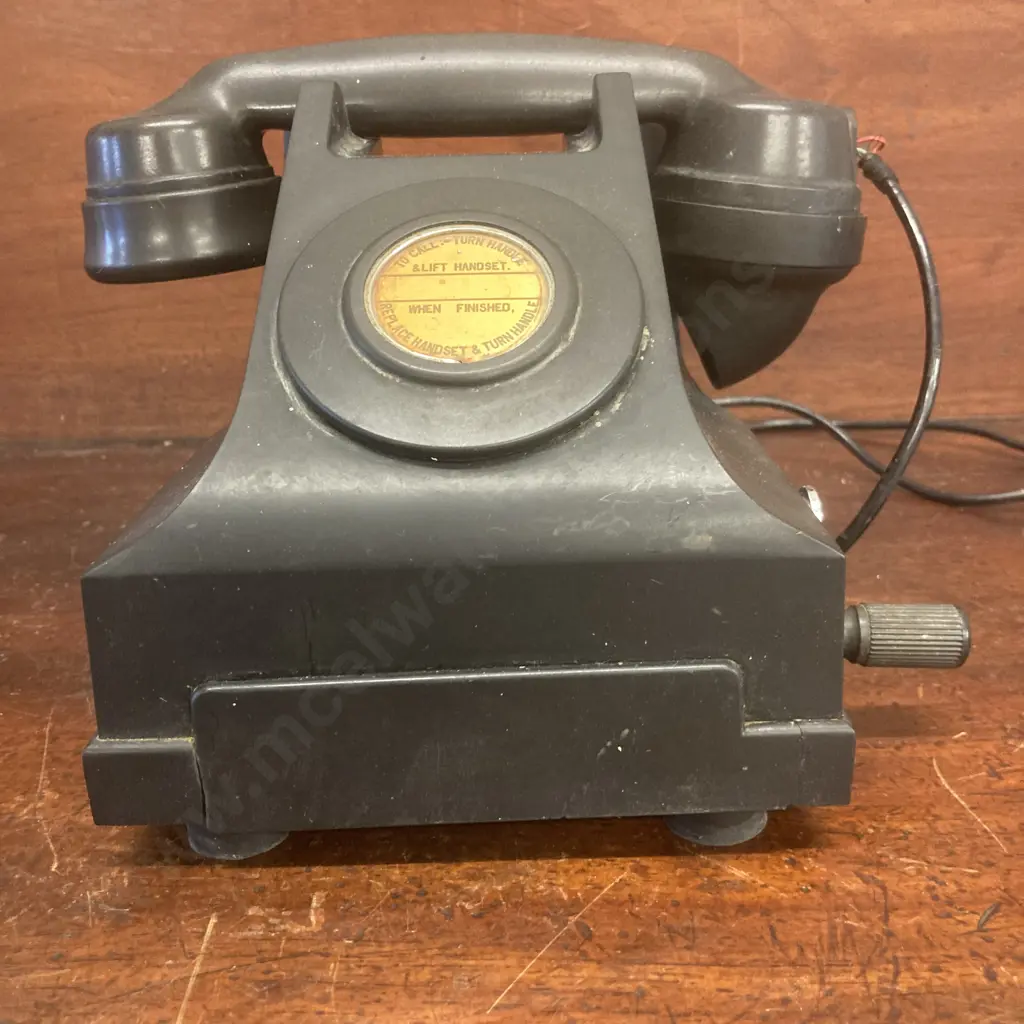Black Bakelite Telephone (Party Line Phone), N2123A1, F195, Circa 1970s Image 1++