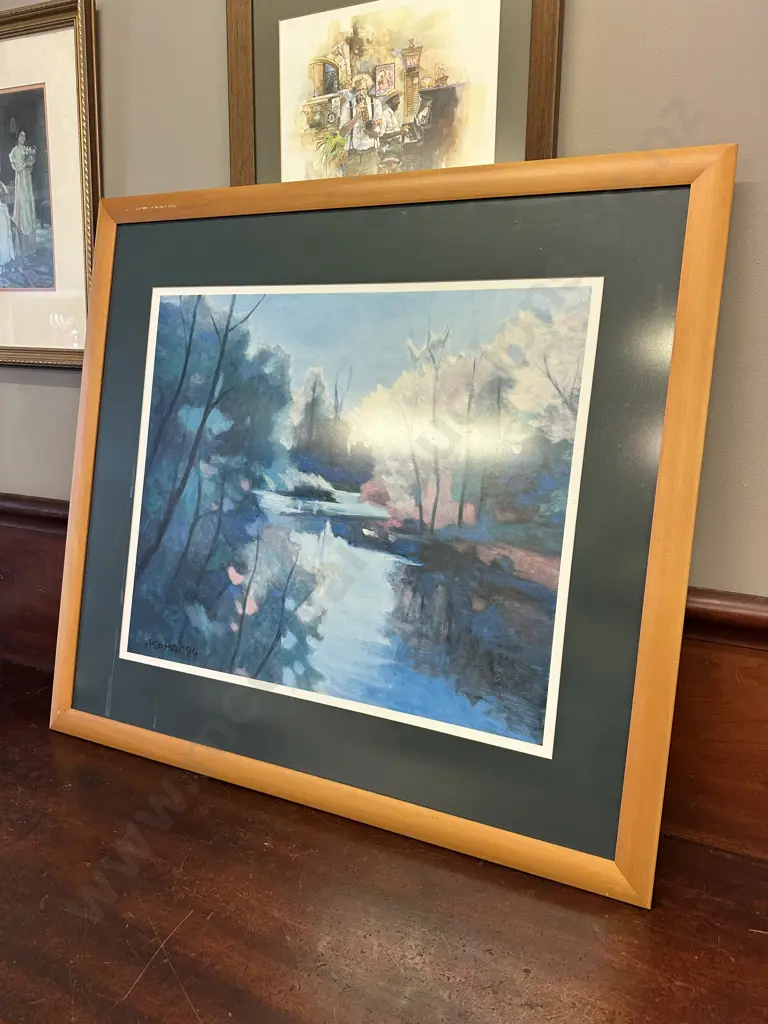 Glazed Artwork In Wooden Frame. 81 x 88cm Image 1++