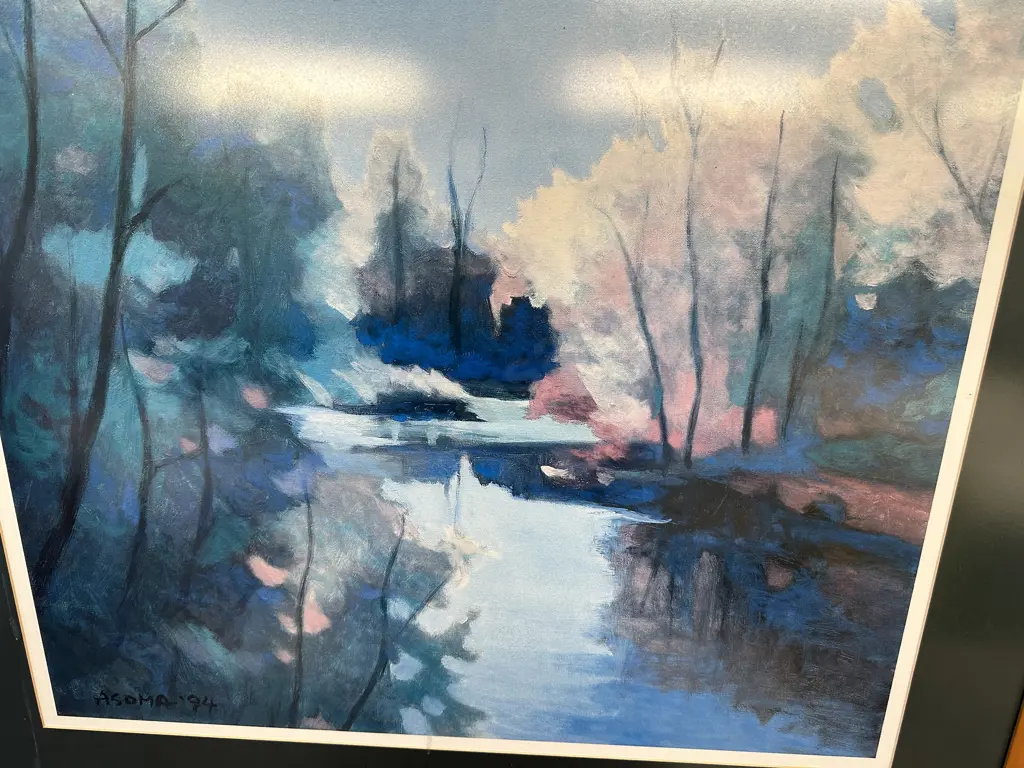 Glazed Artwork In Wooden Frame. 81 x 88cm Image 1++