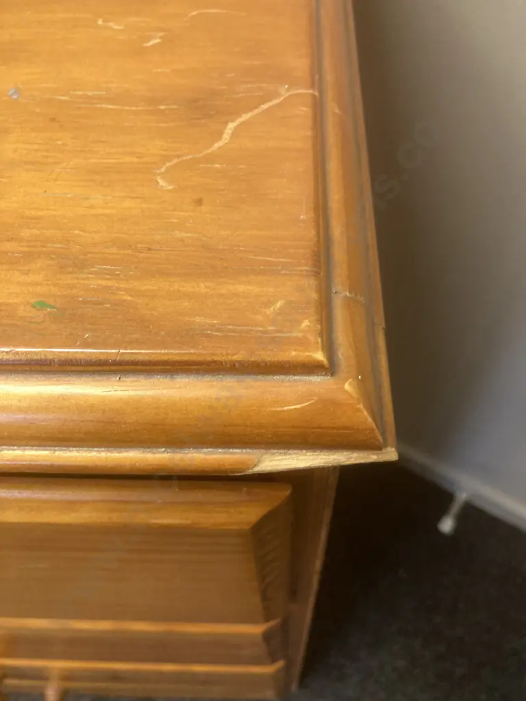 Vintage Pine 8 Drawer Scotch Chest (88 x 125cm ) With Freestanding 2 Drawer Cheval Mirror (68  x 67cm) Image 1++