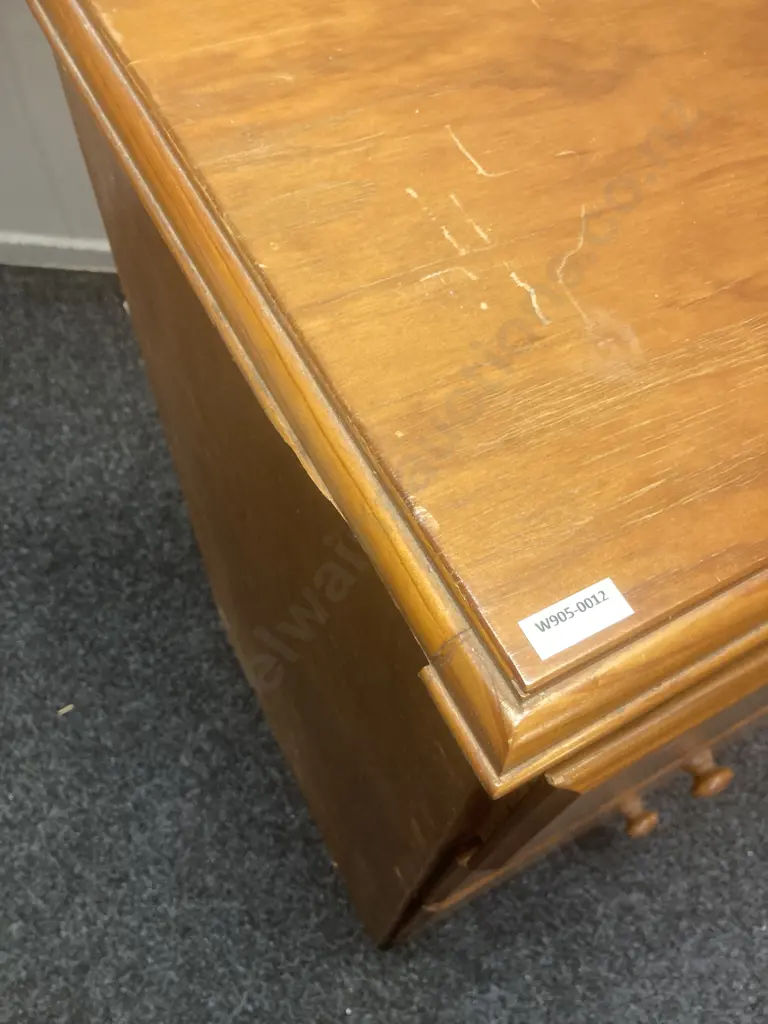 Vintage Pine 8 Drawer Scotch Chest (88 x 125cm ) With Freestanding 2 Drawer Cheval Mirror (68  x 67cm) Image 1++