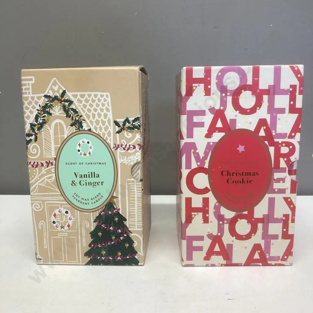 New Scent Of Christmas Boxed Candles - Christmas Cookie and Vanilla & Ginger Image 1++