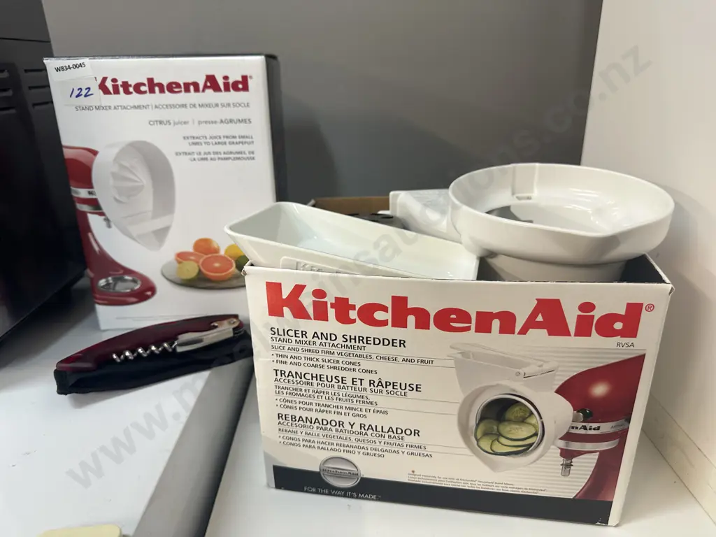 KitchenAid Attachments - Food Grinder FGA-2, Slicer & Shredder RVSA & Citrus Juicer Image 1++