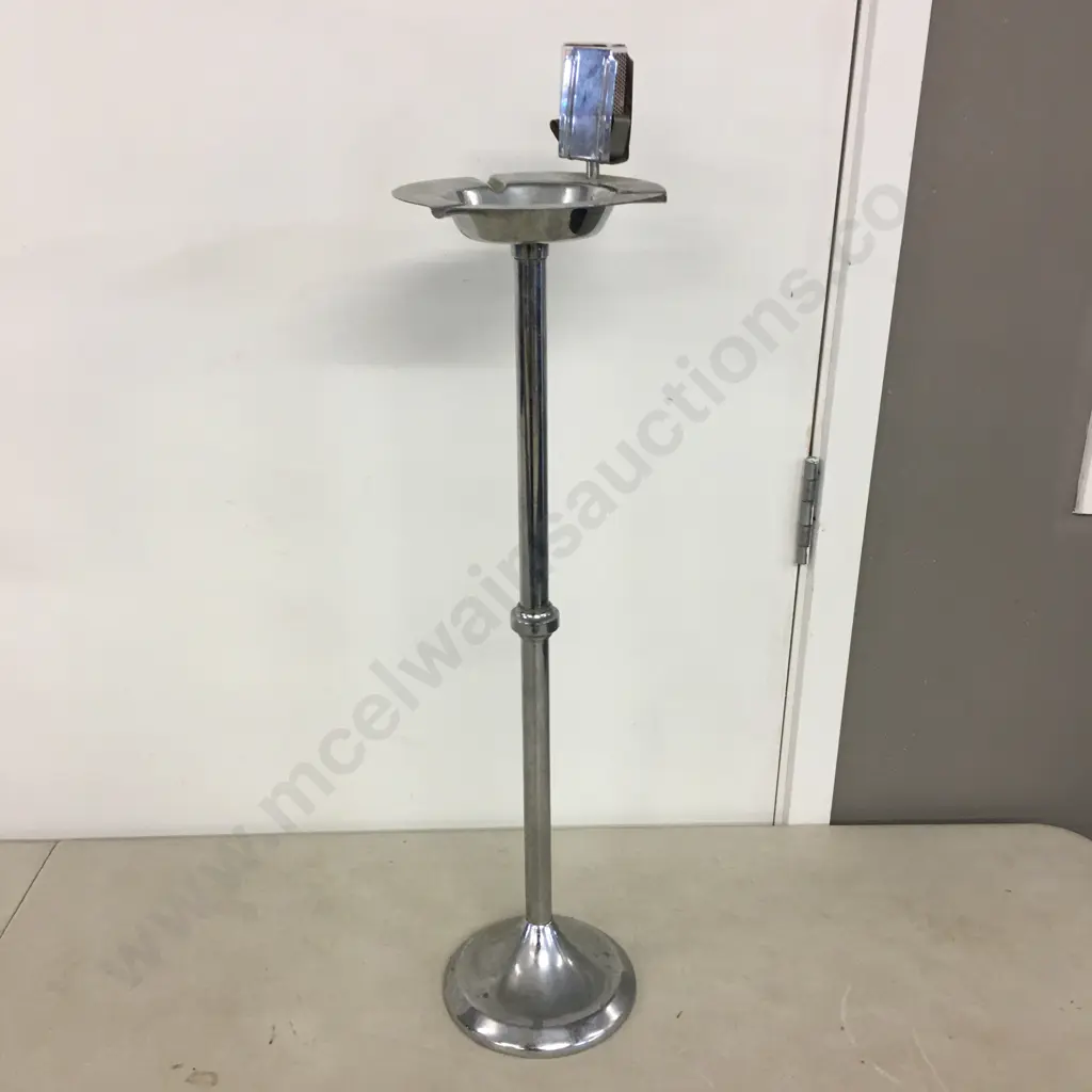Retro Ashtray On Stand With Match Box Holder H85cm Image 1++