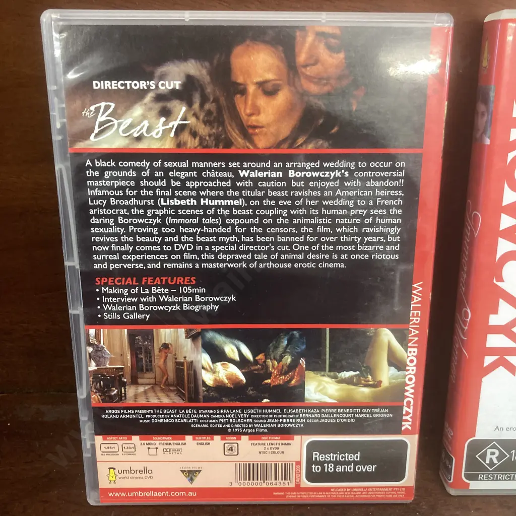 Vintage DVDs Walerian Borowcyk - The Beast La Bete Directors Cut, Immortal Women & Tinto Brass Do It! Fallo Image 1++