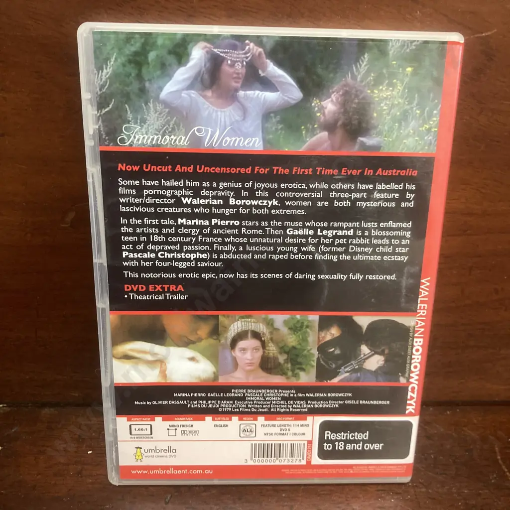 Vintage DVDs Walerian Borowcyk - The Beast La Bete Directors Cut, Immortal Women & Tinto Brass Do It! Fallo Image 1++