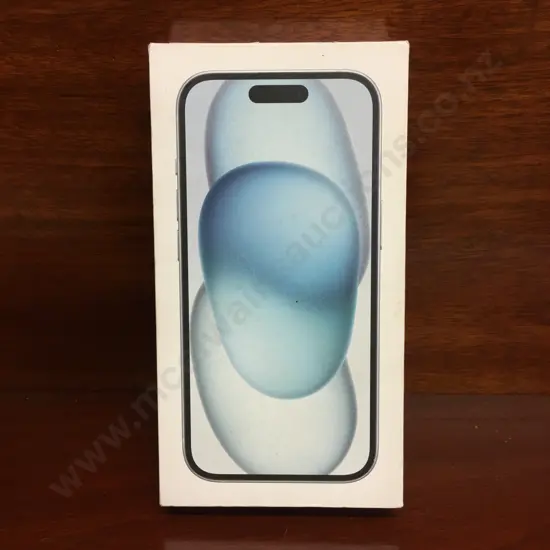 iPhone 15, Blue, 128GB, Serial No. PL7Y9PVC79, New In Box?