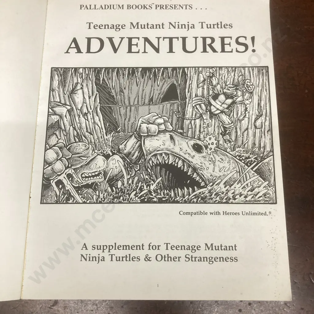 Palladium Books Presents Teenage Mutant Ninja Turtles Adventures! Written by Erick Wujcik RPG Book 1st Printing 1986 Image 1++