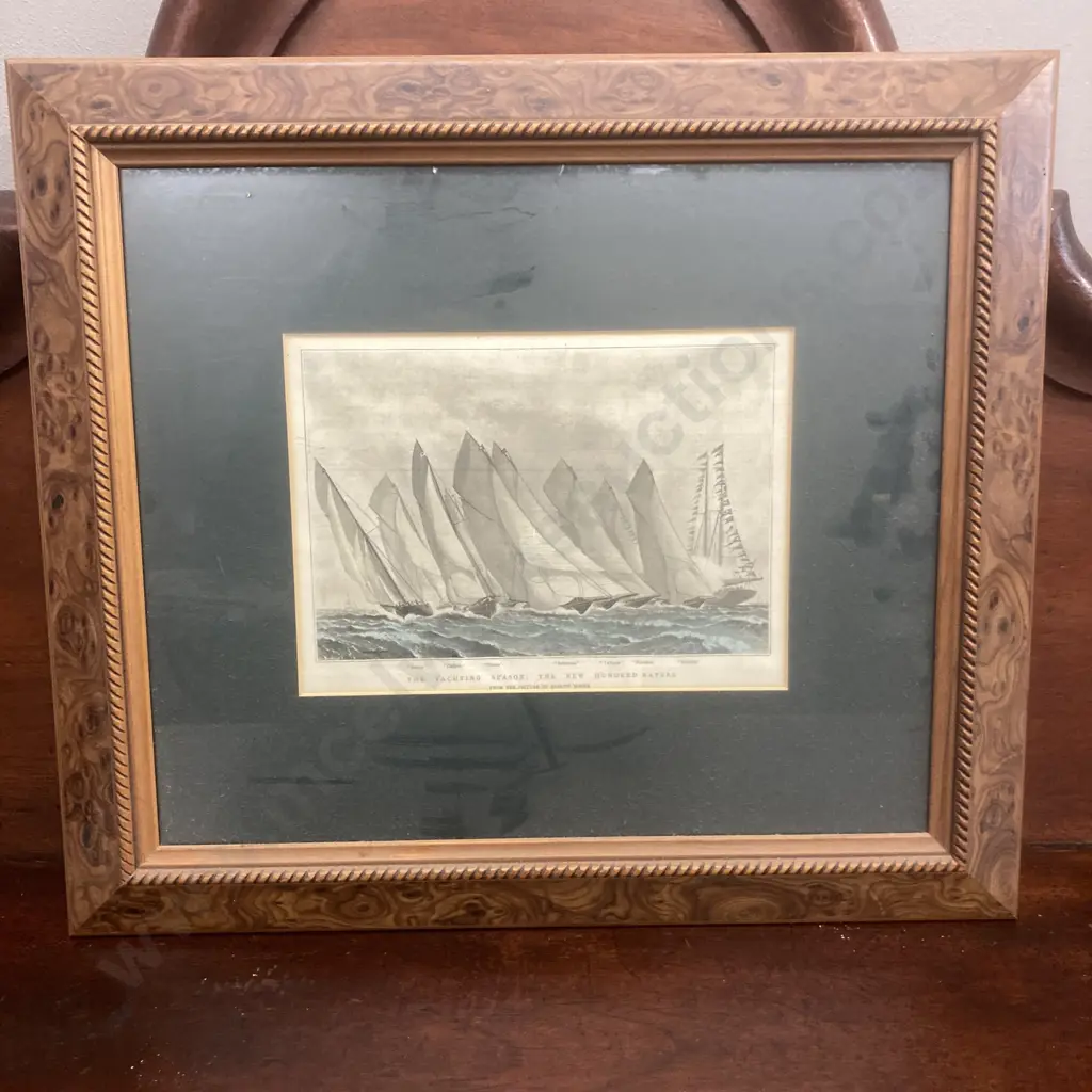 Framed Print 'The Yachting Season: The New Hundred-Raters'  Barlow Moore - Illustration for The Graphic, 3 June 1893 Image 1++