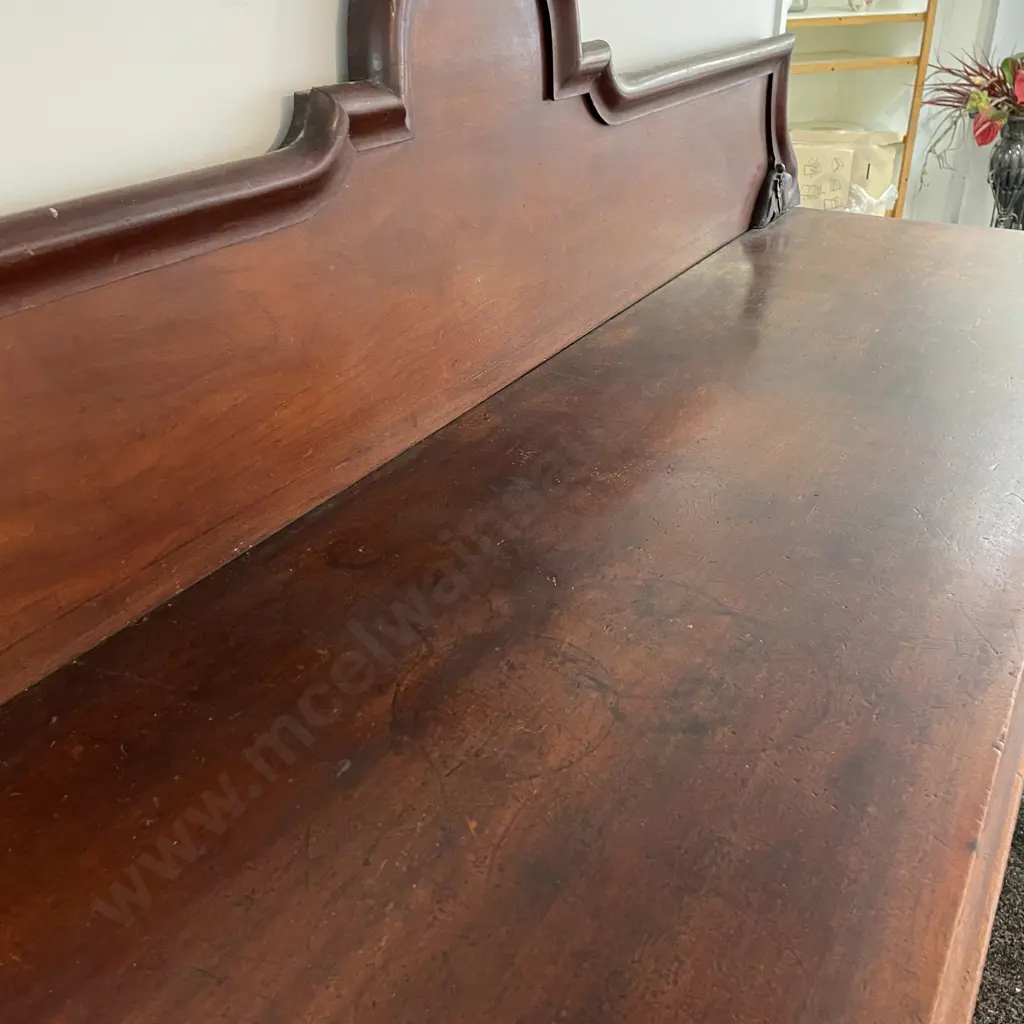 Antique Solid Mahogany Twin Pedestal Sideboard/Buffet. 2 door, 3 drawer with internal drawers. W2.25m, H1.56m, D70cm Image 1++