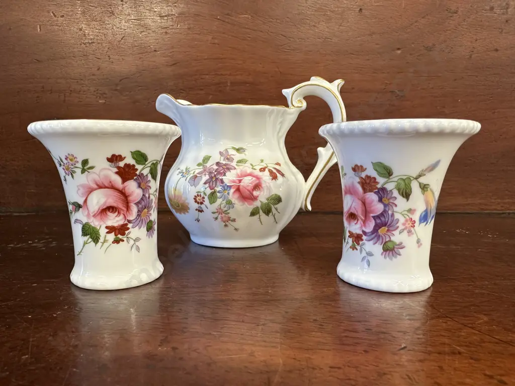 Royal Crown Derby Ware 'Derby Posies' Creamer & Vases Image 1++
