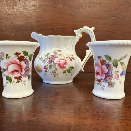 Royal Crown Derby Ware 'Derby Posies' Creamer & Vases
