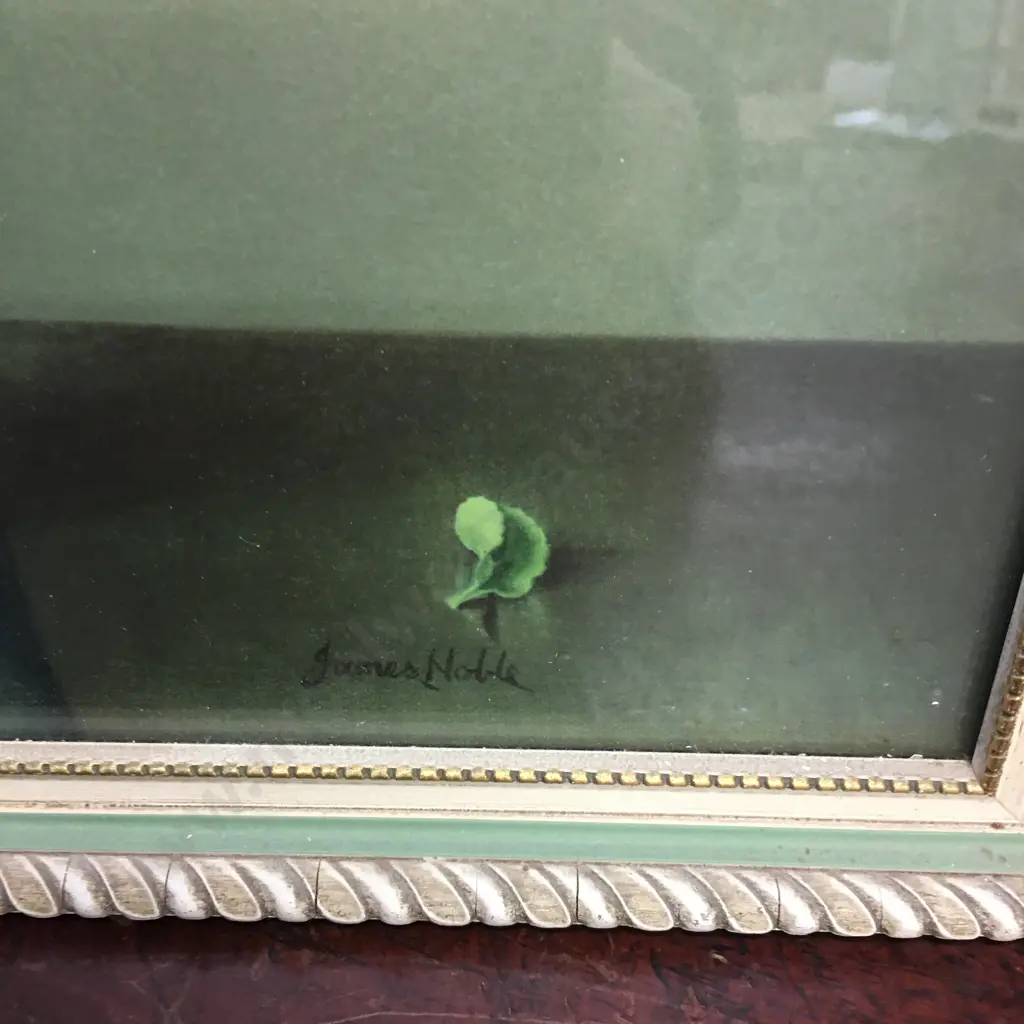 Vintage Framed Artwork 'Spring Blossoms' Signed James Noble H49,W33cm. Image 1++