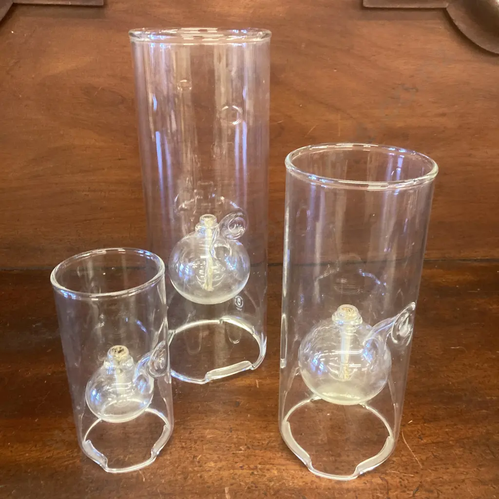 Wolfard Glass Blowing Set of 3 Oil Lamps. H30, 23, 15cm Image 1++