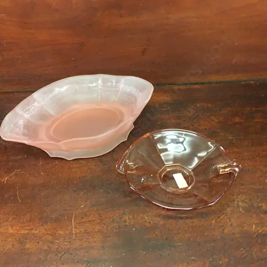 Pink Depression Glass Items x2