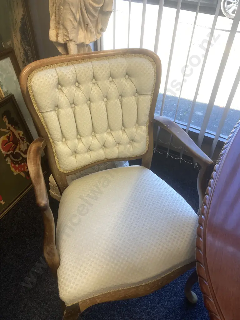 Mahogany Rope Edge Extension Table, 6 Braided Button Back Green Fabric Chairs & 2 Carvers, Carved Double Pedestal Base Image 1++