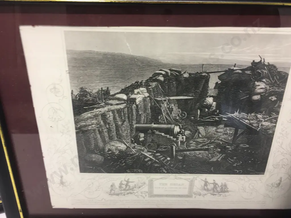 Framed Artwork x3 The Guards Working In The Trenches, The Redan Etc Image 1++