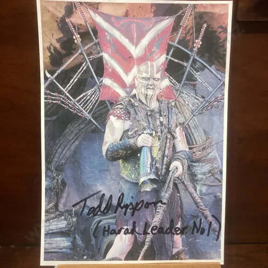 Todd Rippon "Lord Of The Rings - Harad Leader No1" Autographed Photo With Correspondence, 30x21cm