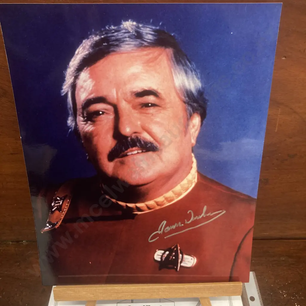 James Doohan Star Trek Autographed 25 x 21cm Colour Photo With COA Image 1++