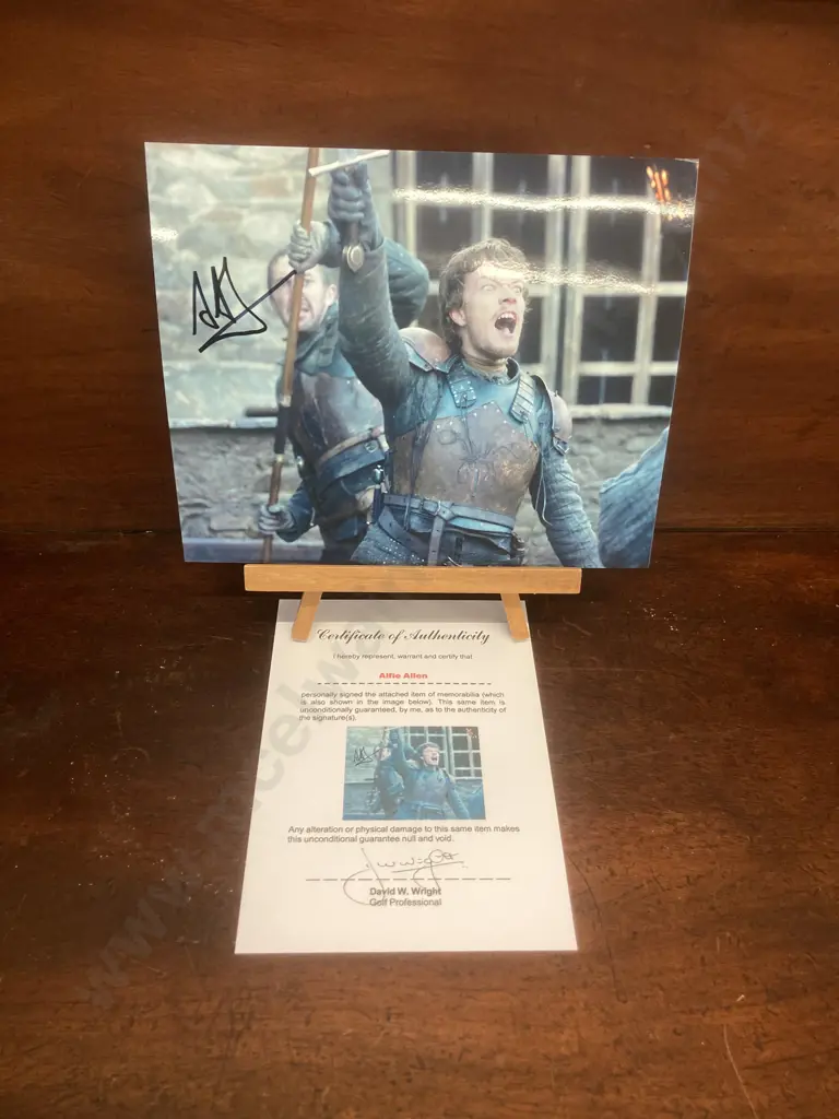 Alfie Allen - Game Of Thrones Signed Photo With COA. 21x25cm Image 1++