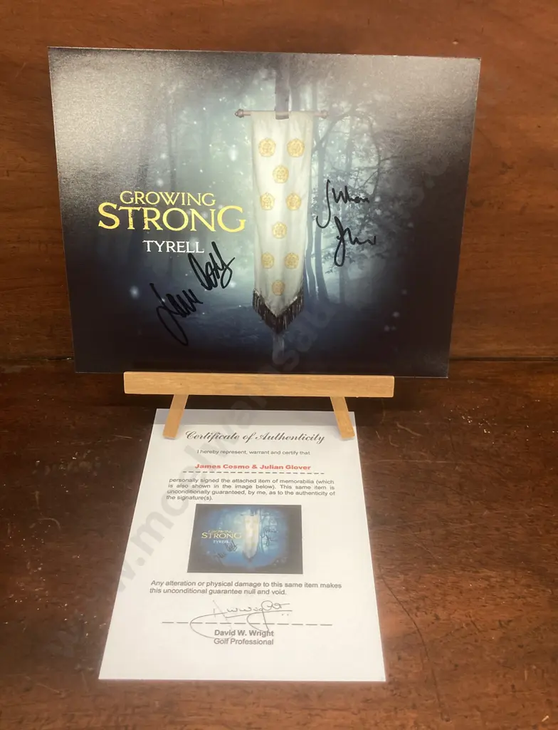 James Cosmo & Julian Glover Signed Game Of Thrones Memorabilia 'Growing Strong' 21x25cm With COA Image 1++