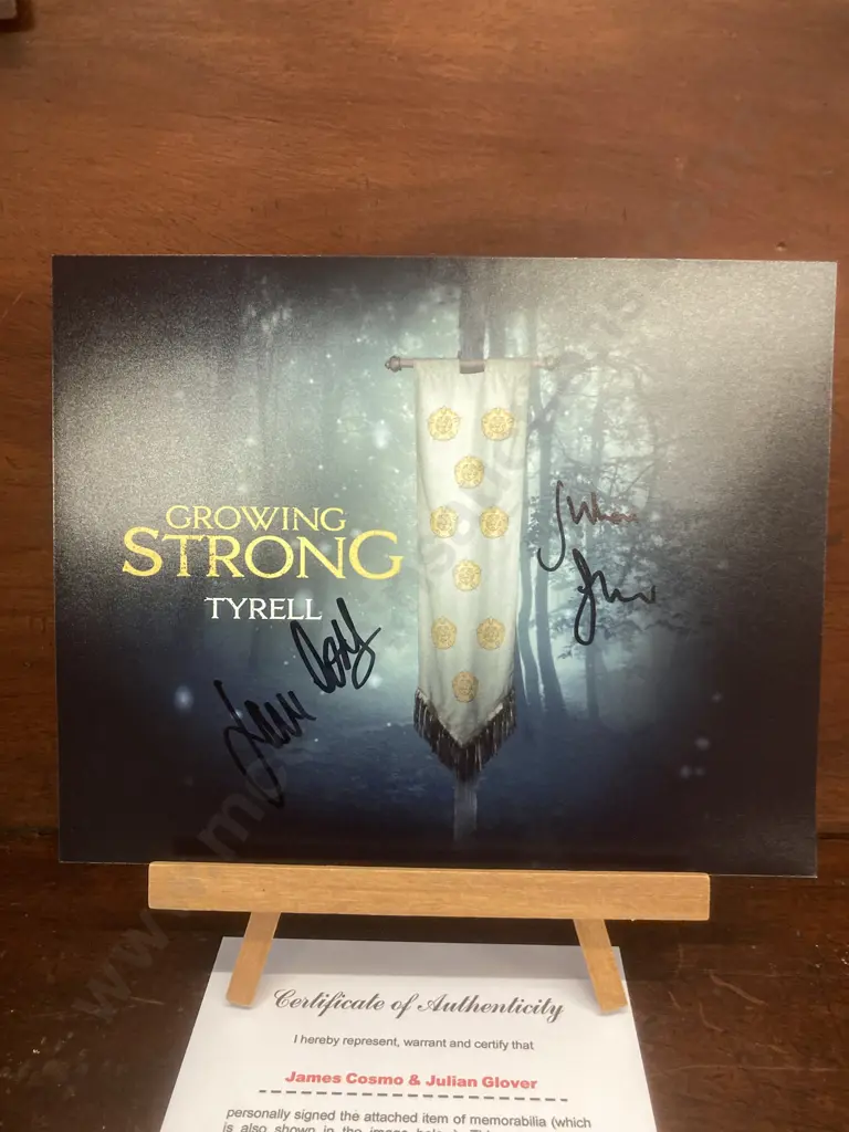 James Cosmo & Julian Glover Signed Game Of Thrones Memorabilia 'Growing Strong' 21x25cm With COA Image 1++