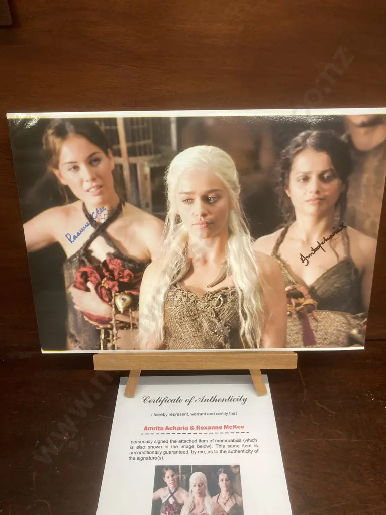 Amrita Acharia & Roxanne McKee - Game Of Thrones Signed Photo With COA. 20x30cm Image 1++