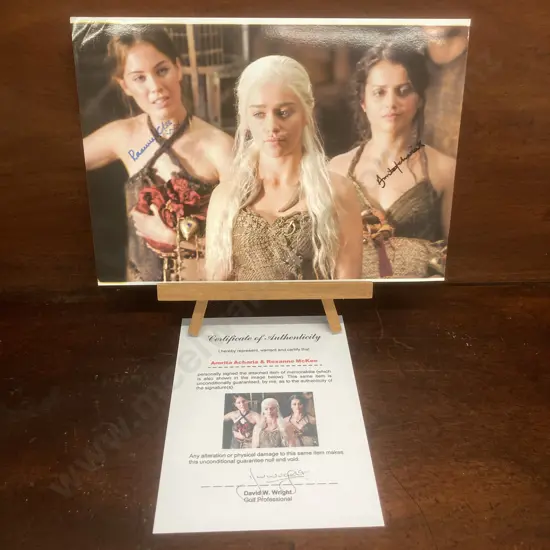 Amrita Acharia & Roxanne McKee - Game Of Thrones Signed Photo With COA. 20x30cm