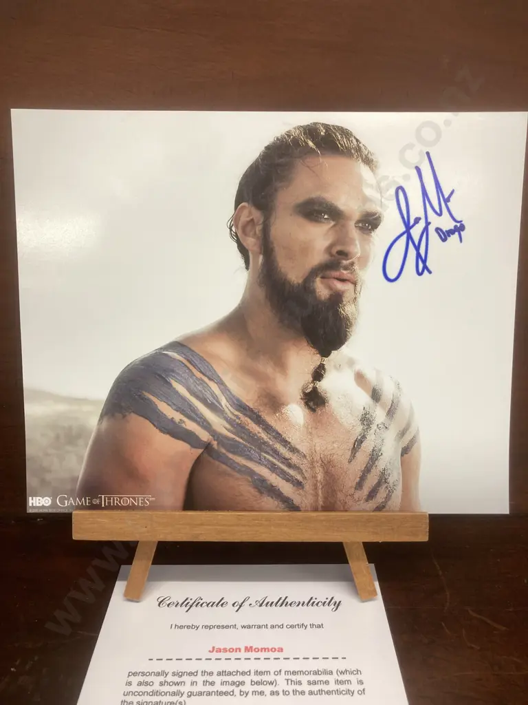 Jason Momoa - Game Of Thrones Signed Photo With COA. 20x25cm Image 1++