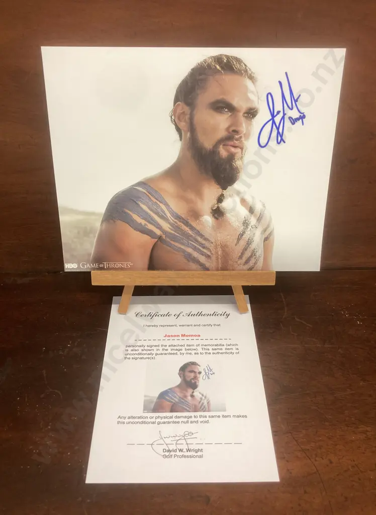 Jason Momoa - Game Of Thrones Signed Photo With COA. 20x25cm Image 1++