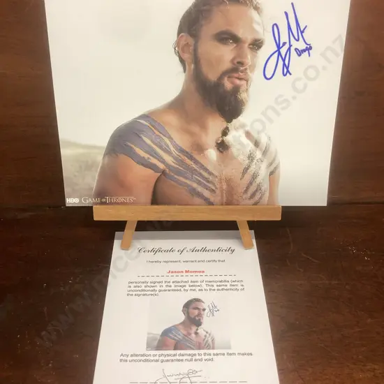 Jason Momoa - Game Of Thrones Signed Photo With COA. 20x25cm