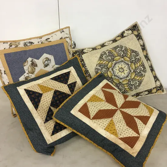 Selection Of  Patchwork Cushions x4 Including Cat Themed (Unable to Sell, Donated)