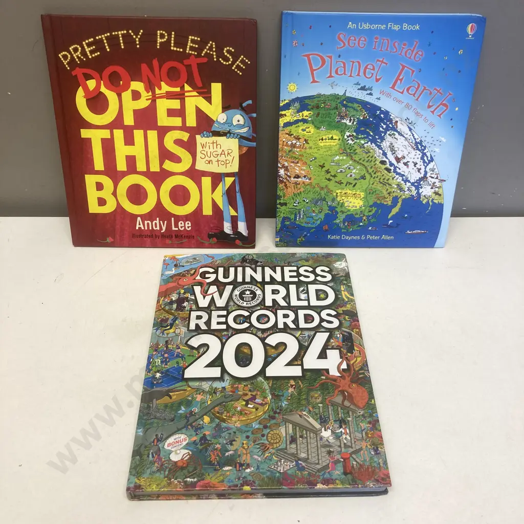 Pretty Please Do Not Open This Book by Andy Lee, Usborne Flap Book See Inside Planet Earth & 2004 Guinness World Records Image 1++