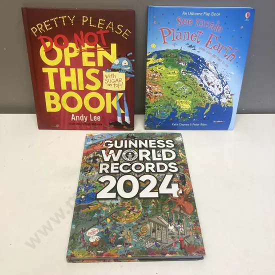 Pretty Please Do Not Open This Book by Andy Lee, Usborne Flap Book See Inside Planet Earth & 2004 Guinness World Records