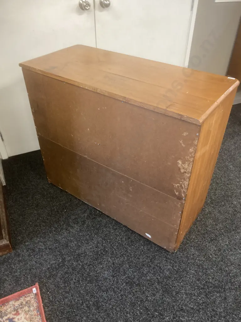 Vintage Kauri 4 Drawer Scotch Chest. H87 W103 D45.5cm Image 1++